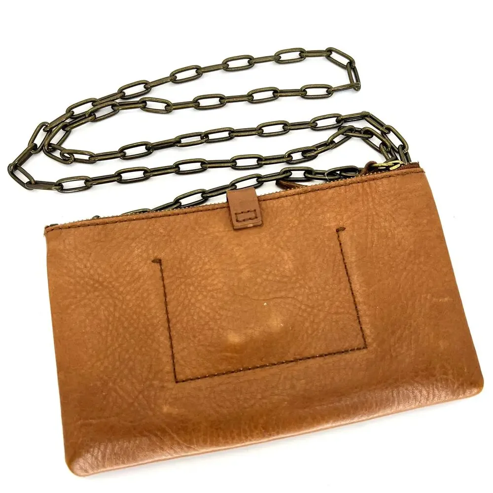 Madewell Transport Accordian Crossbody Purse Bag English Saddle Tan Leather